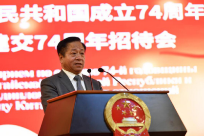 中国驻俄罗斯大使张汉晖致辞。中国驻俄罗斯大使馆供图